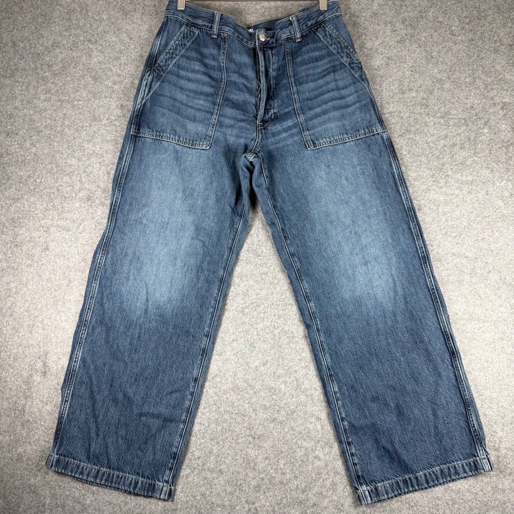 Madewell Low-Slung Baggy Jeans Medium Wash Wide Leg Denim Size 31